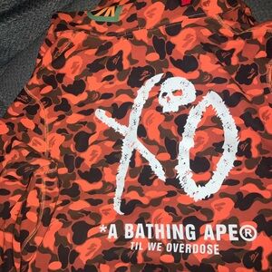 Bape Orange Camo Shark Hoodie